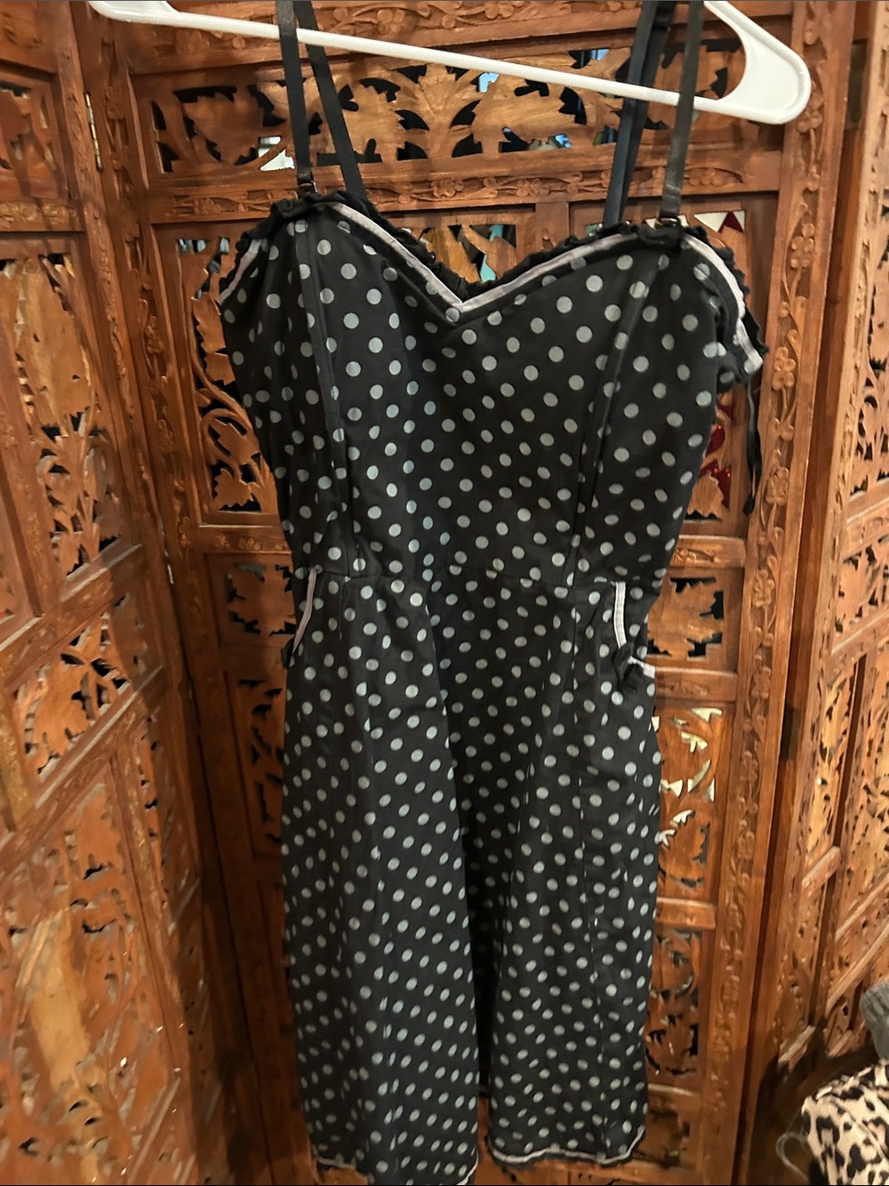 Sourpuss Black Polka Dot Midi Dress